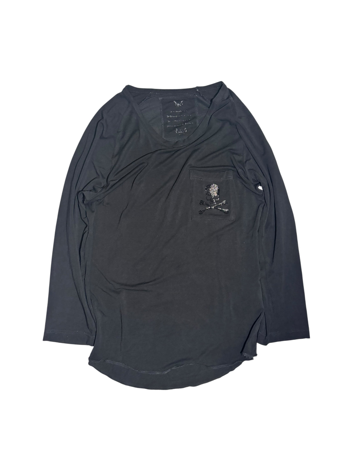 Roen Rhinestone Skull Long-Sleeve T-Shirt