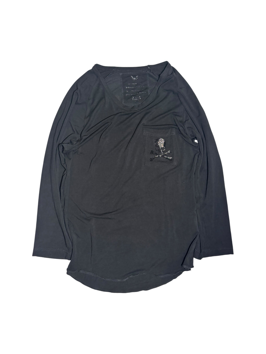 Roen Rhinestone Skull Long-Sleeve T-Shirt