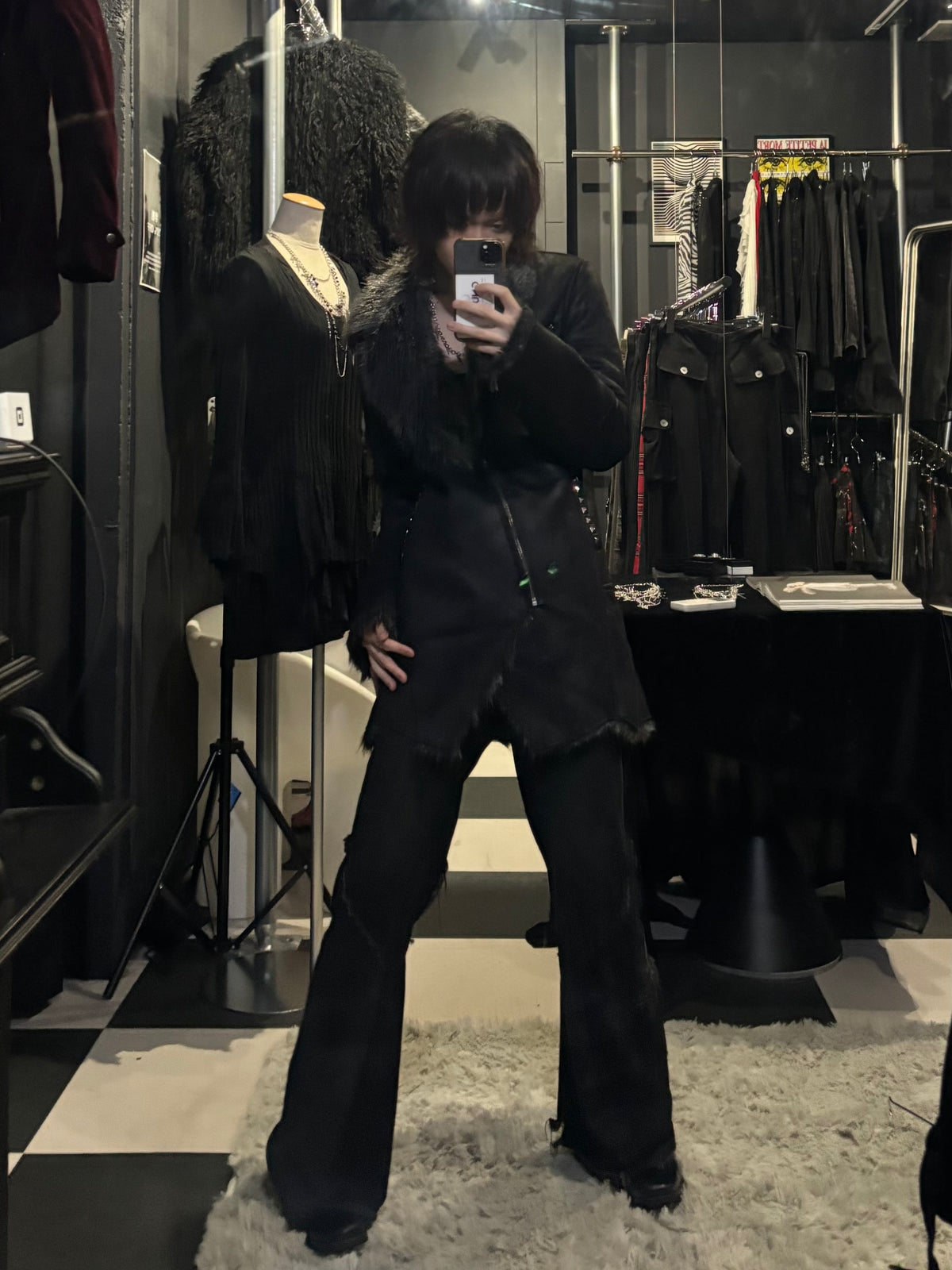 Fur-Collar Rider Coat
