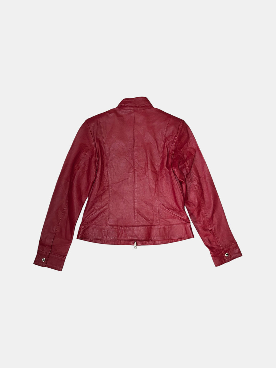 Stand-Collar Leather Jacket