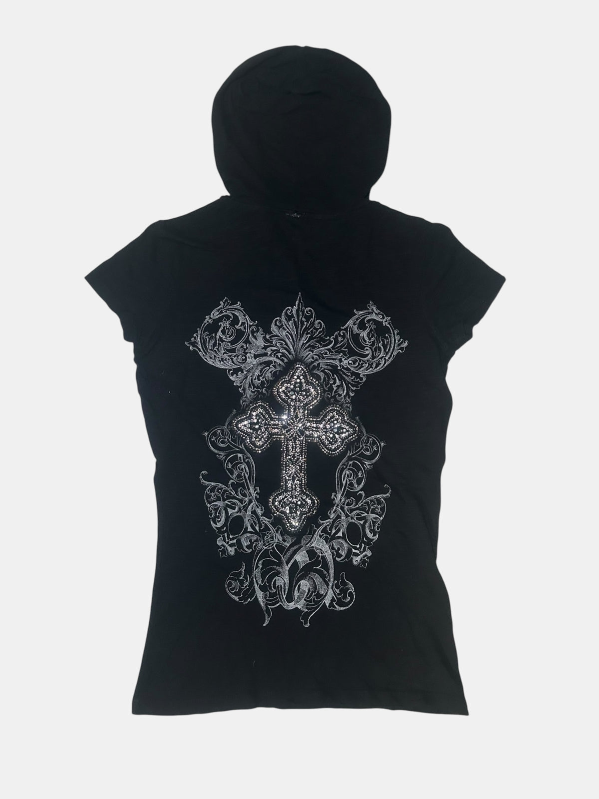 Ornate Cross Hooded Top