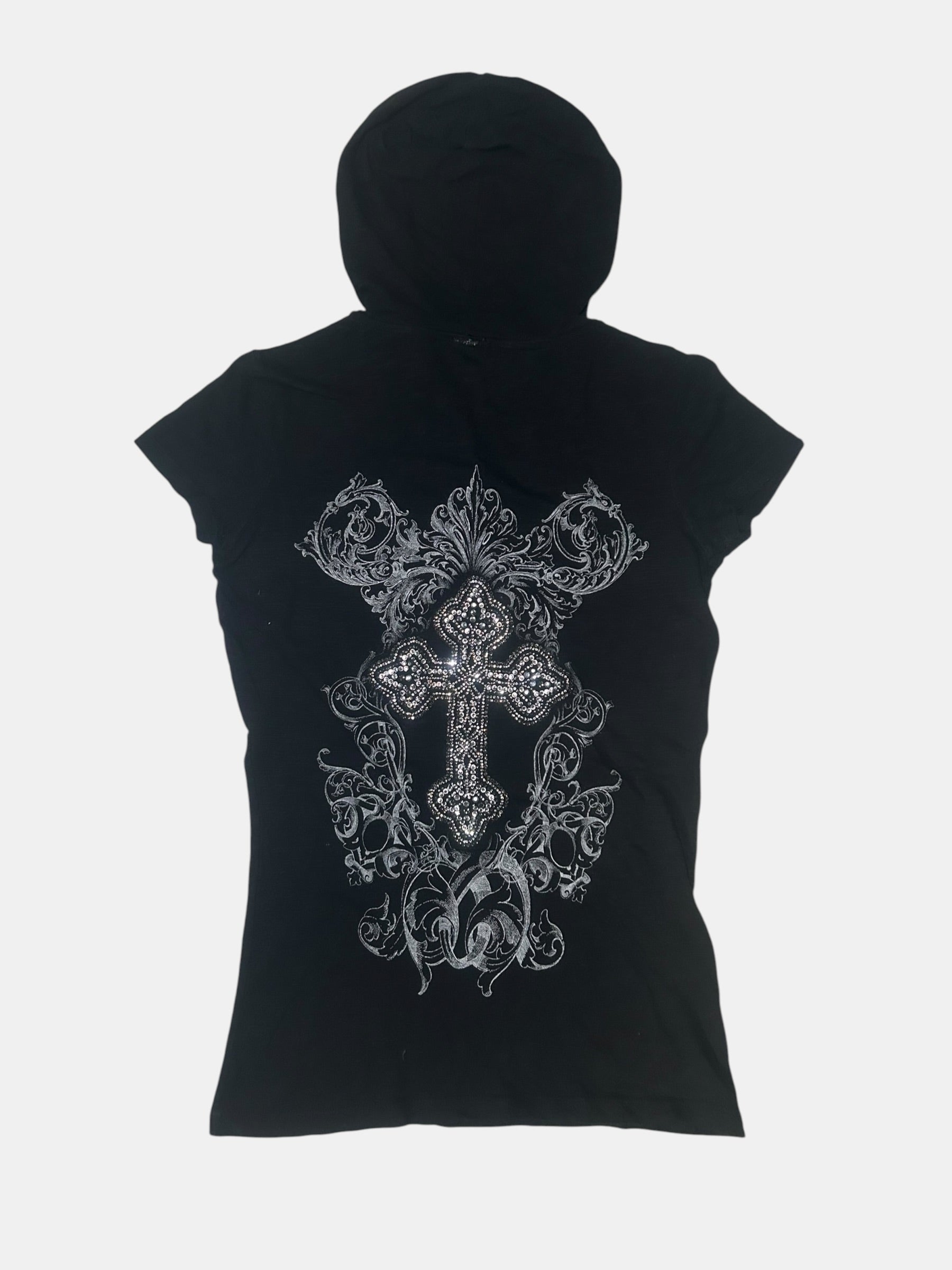 Ornate Cross Hooded Top