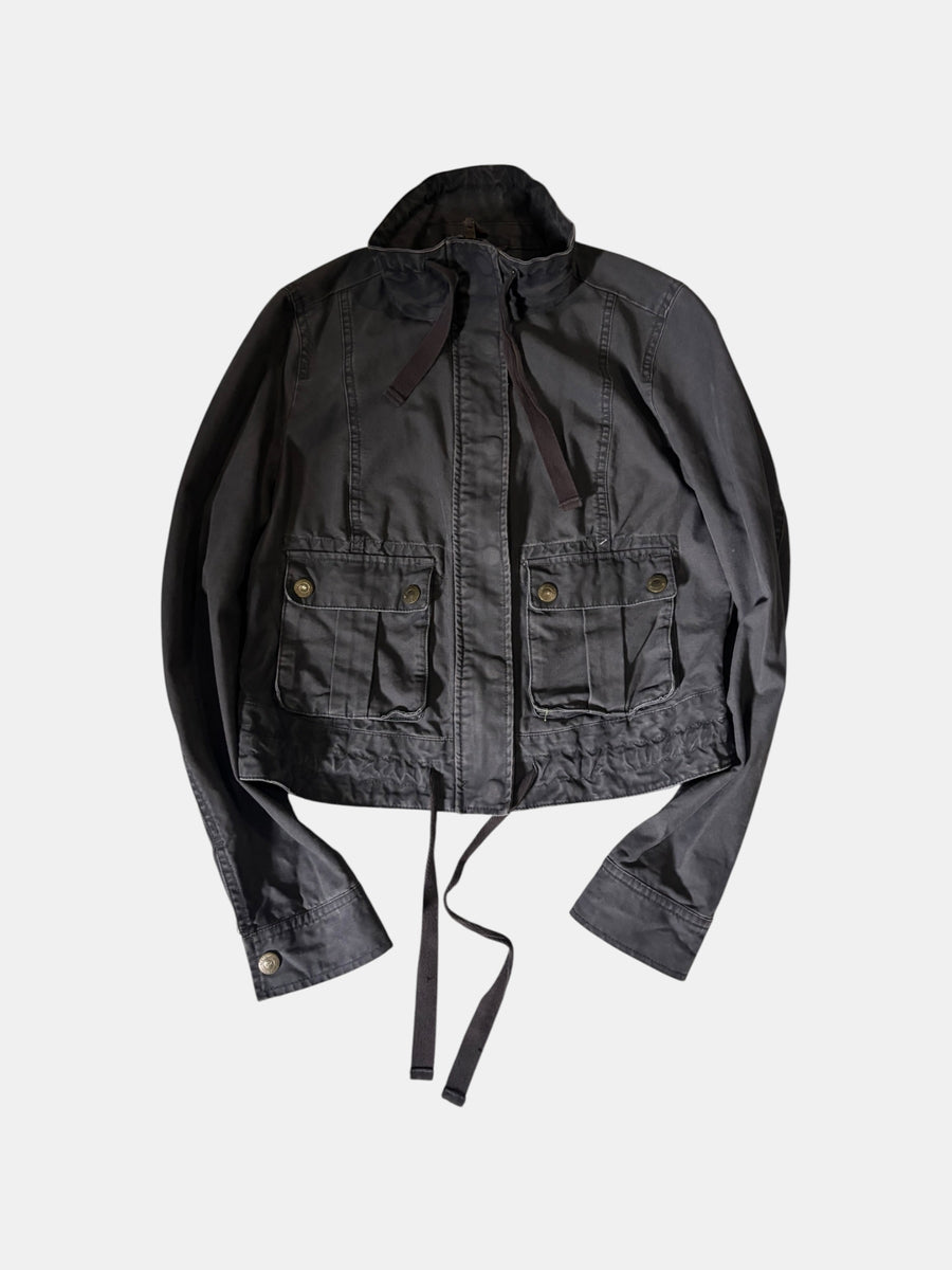 Y2K Faded Gimmick Jacket with High Neck