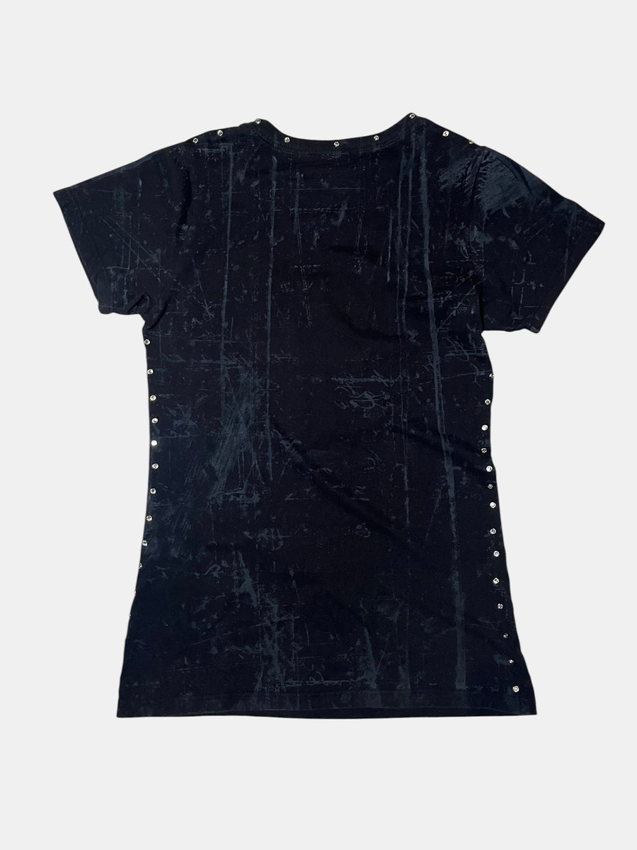 Affliction Studded Cutout Graphic T-Shirt