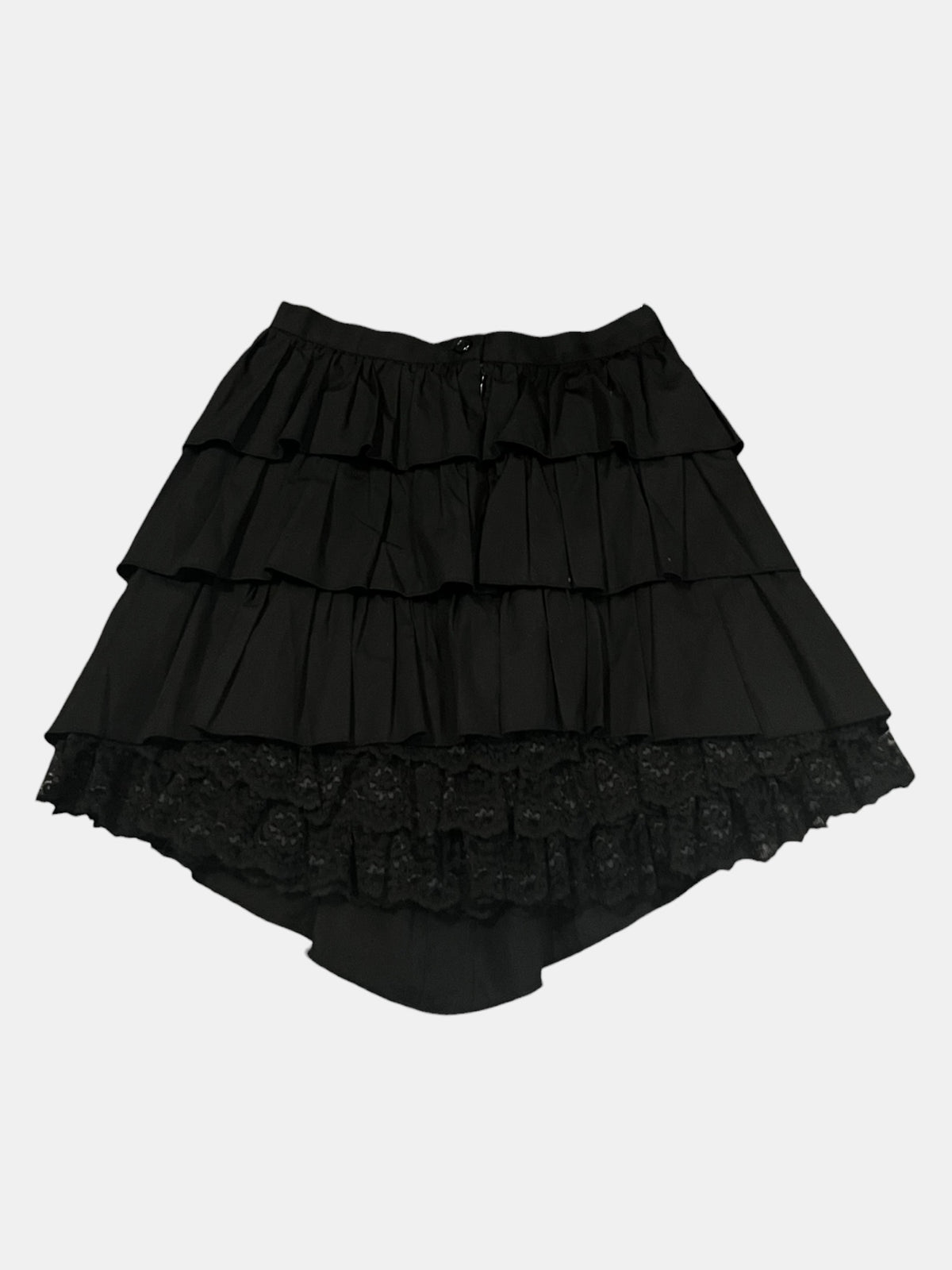 BLACK PEACE NOW Tiered High-Low Skirt