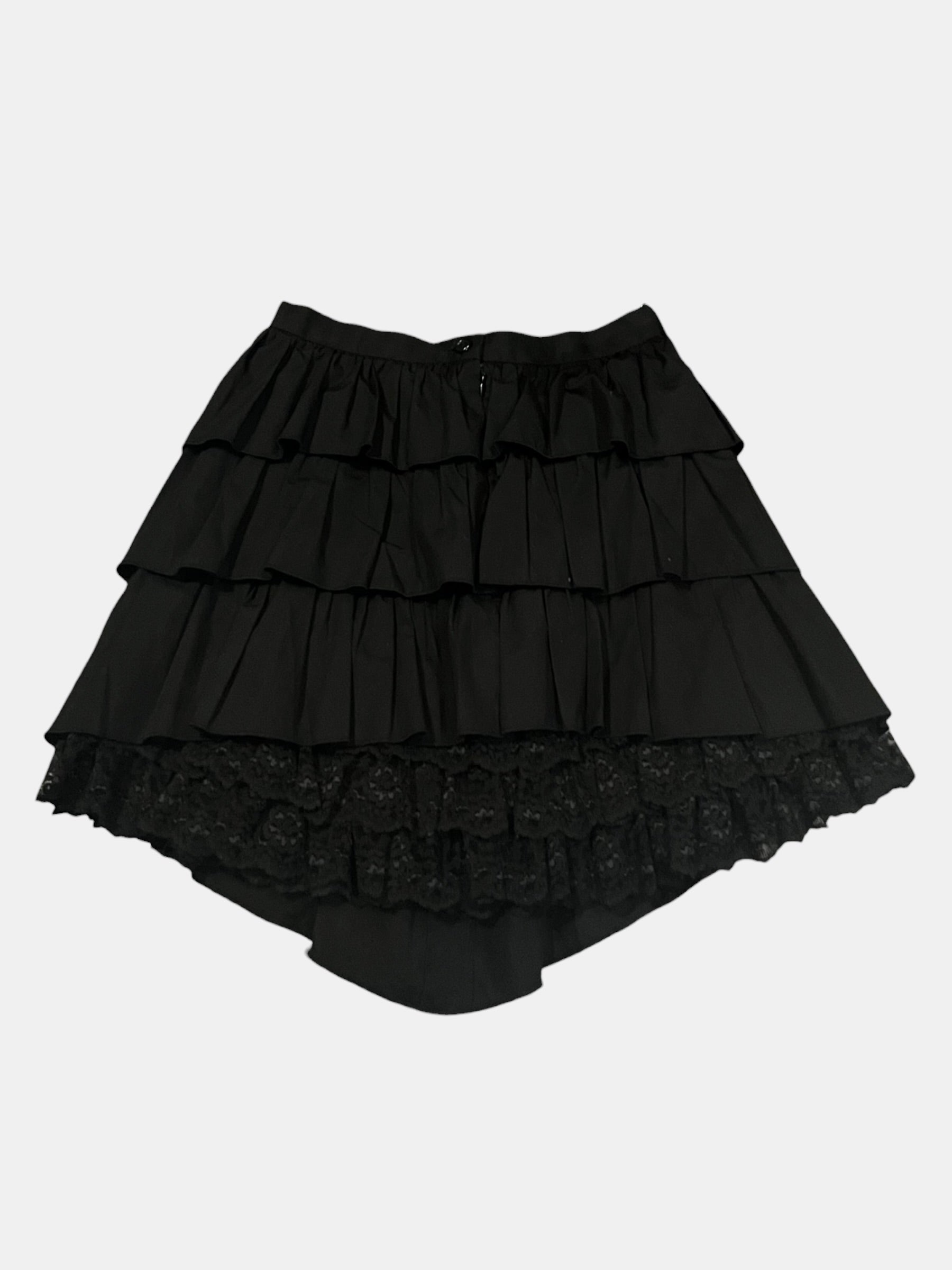 BLACK PEACE NOW Tiered High-Low Skirt