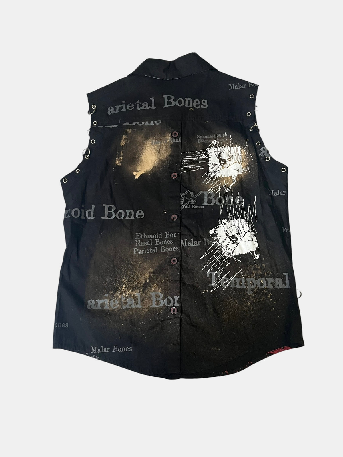 h.ANARCHY Bleached Bone-Graphic Ring Vest