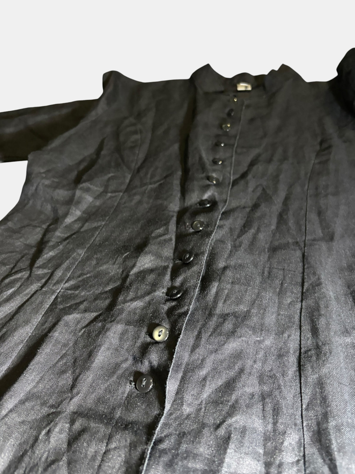 Button-Front Flared Long Shirt