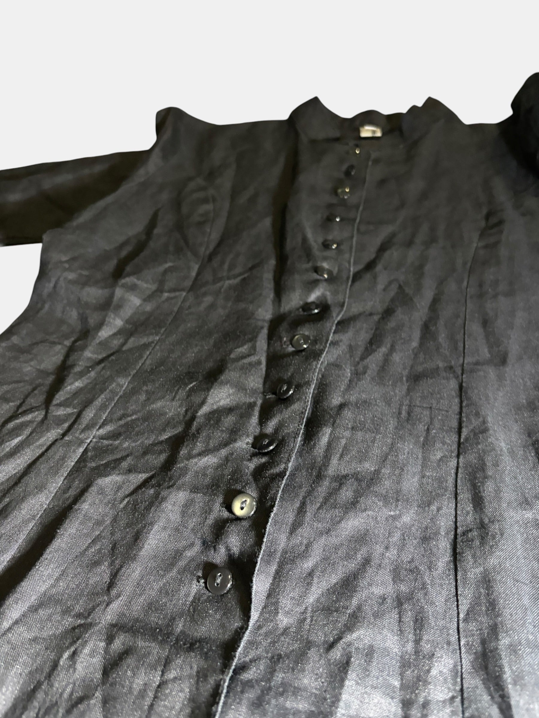 Button-Front Flared Long Shirt