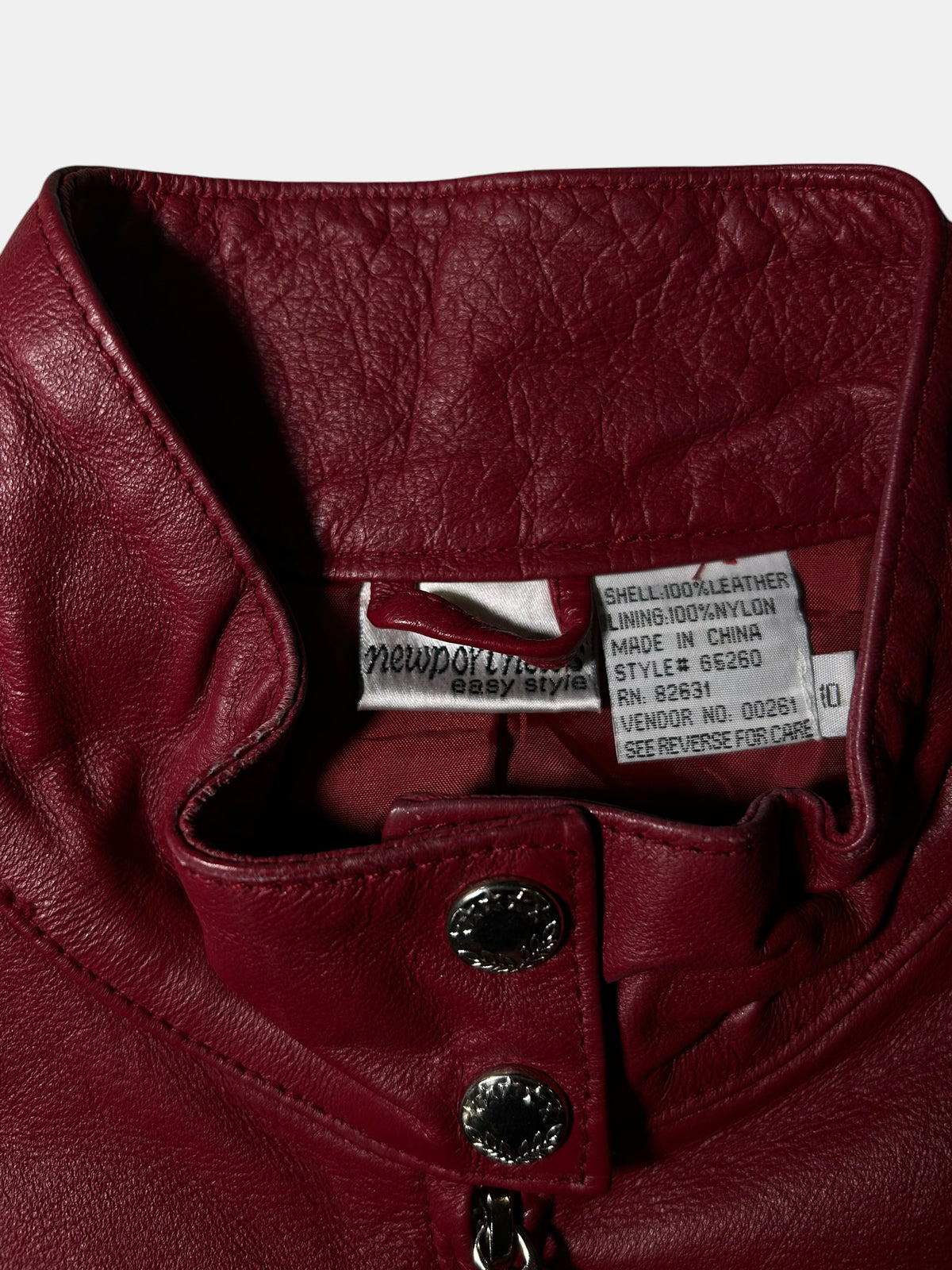 Stand-Collar Leather Jacket