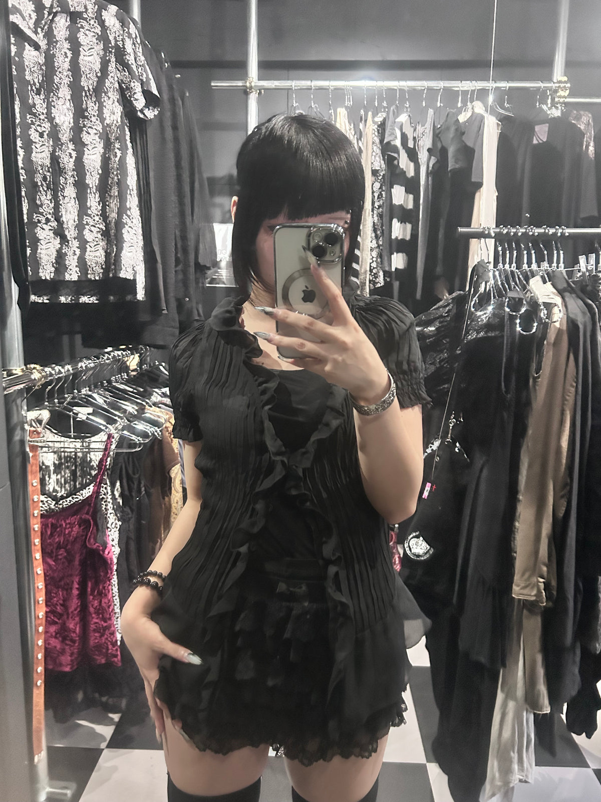 Ruffle Pleated Blouse