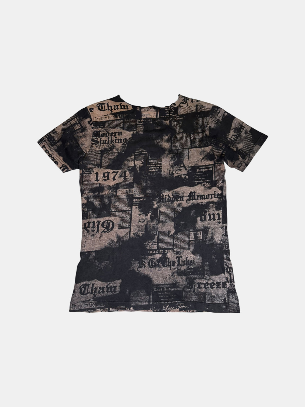 in the attic Newspaper Print T-Shirt