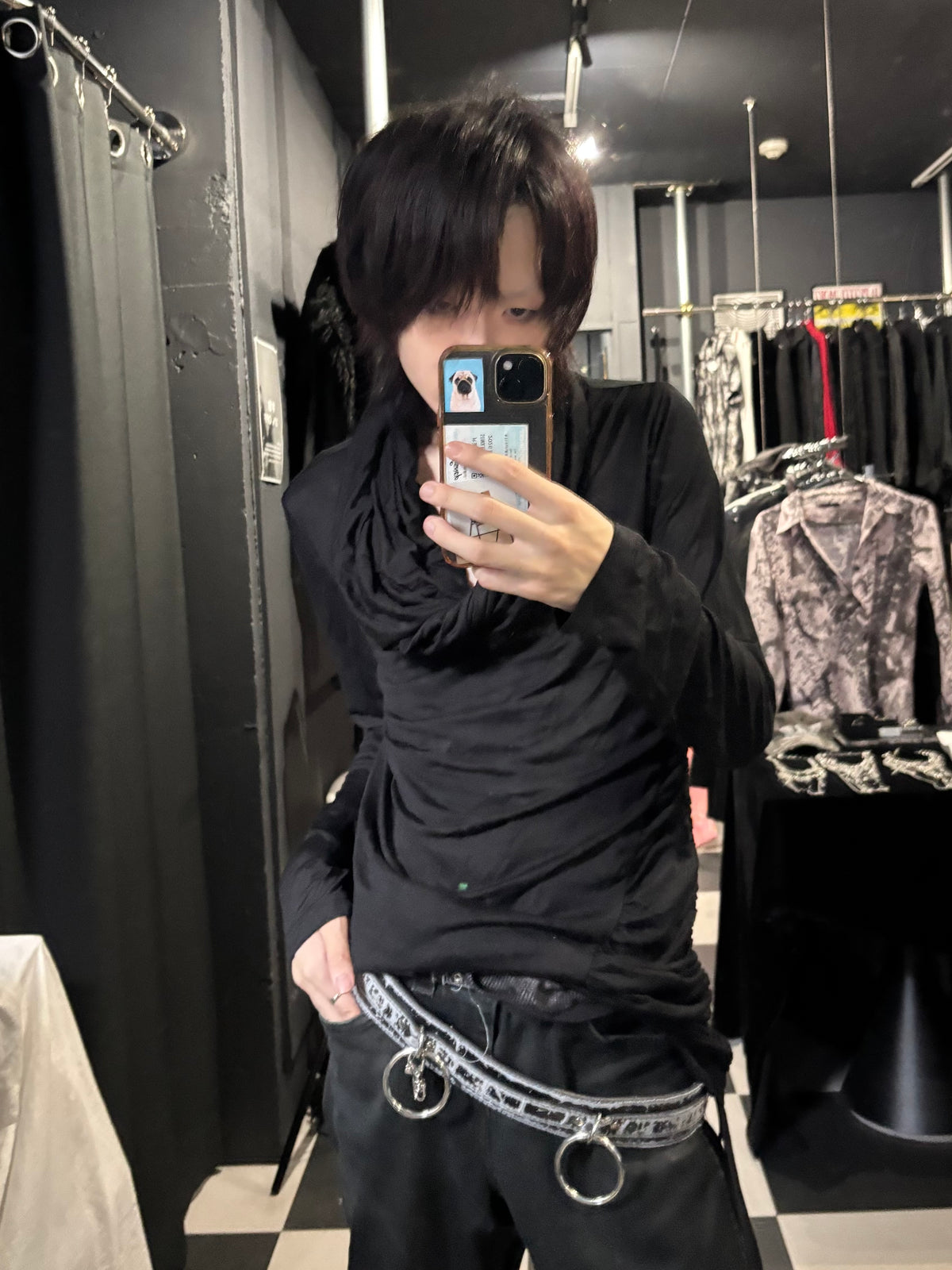 Cowl-Neck Draped Top