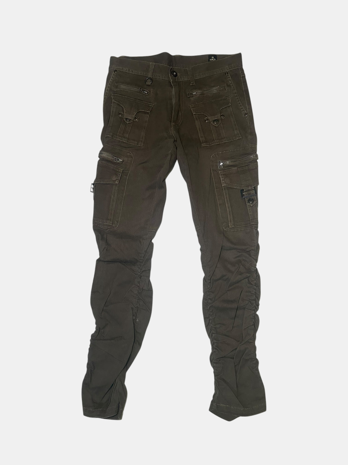 Multi-Pocket Ruched Cargo Pants