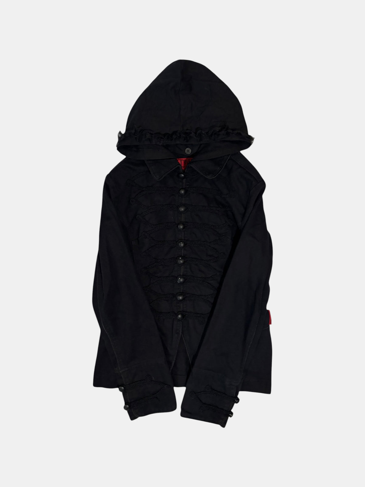 Ruffle-Trim Hooded Jacket