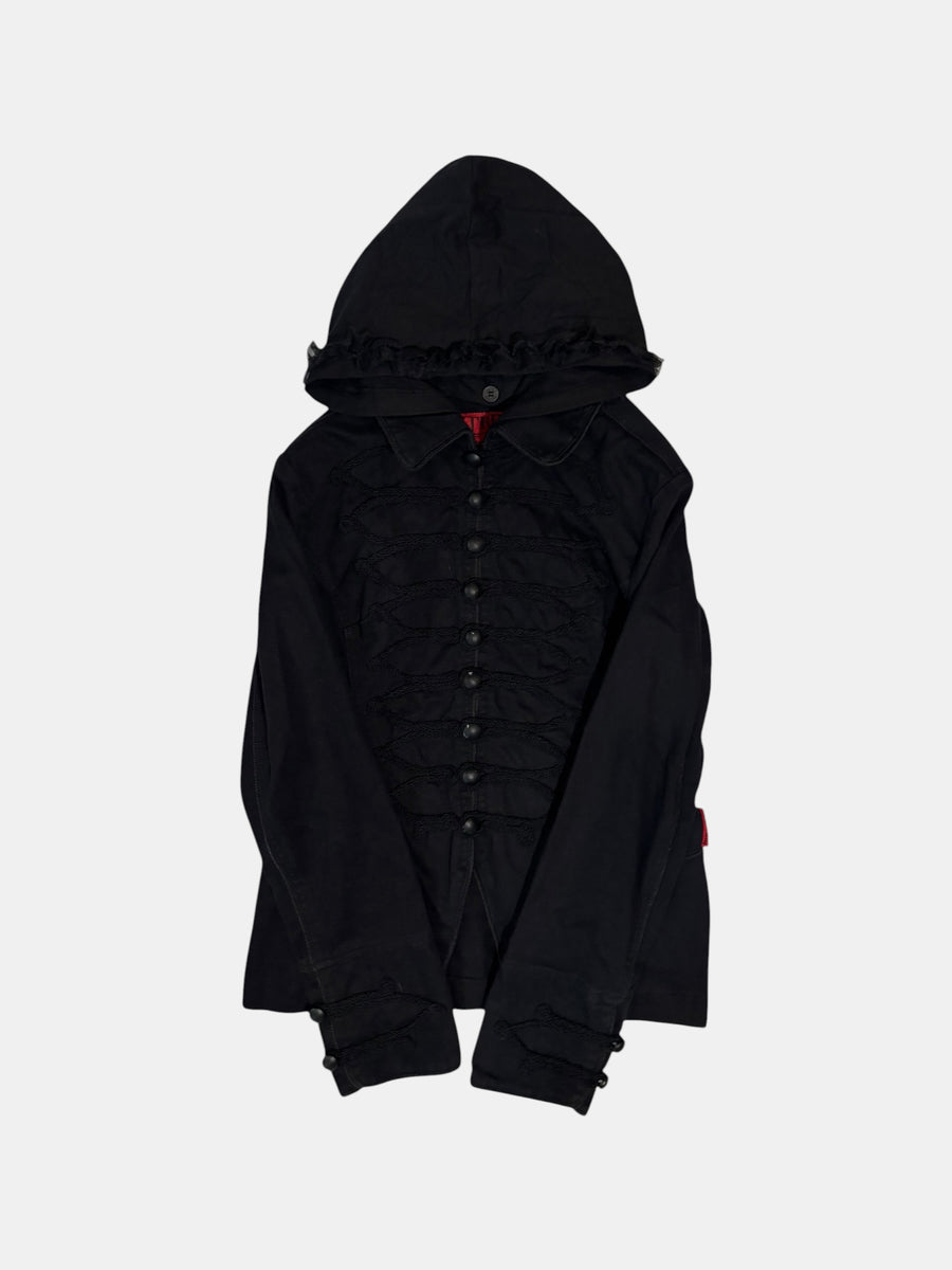 Ruffle-Trim Hooded Jacket