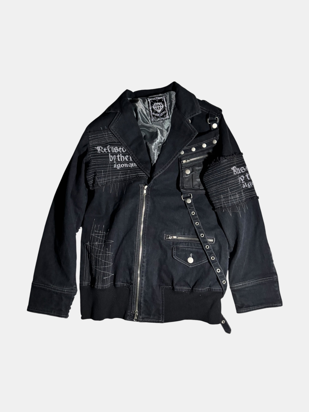 Bondage-Strap Denim Rider Jacket