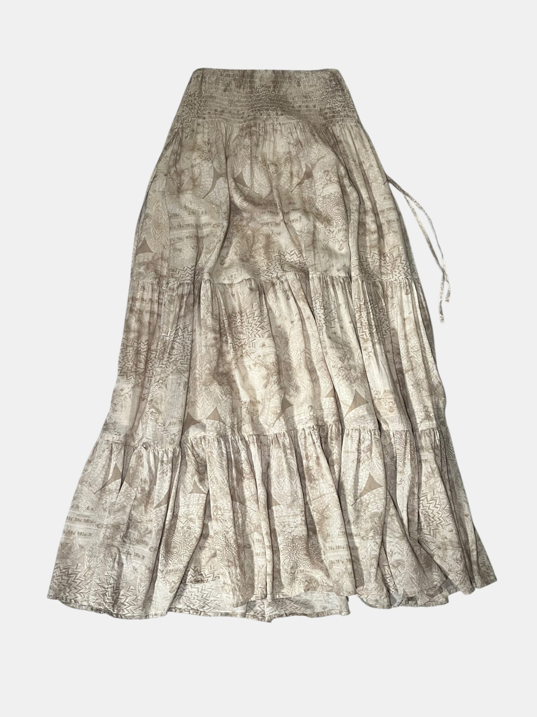 GOA Ethnic-Print Tiered Maxi Skirt