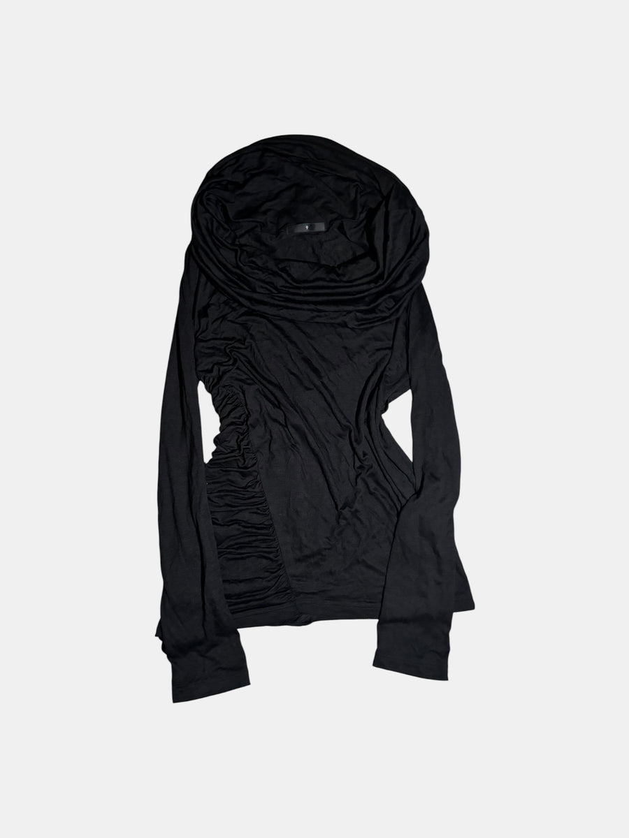 Cowl-Neck Draped Top