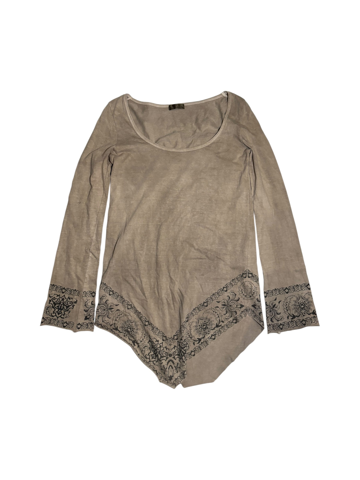 goa Ornament Print Asymmetric Tunic Top