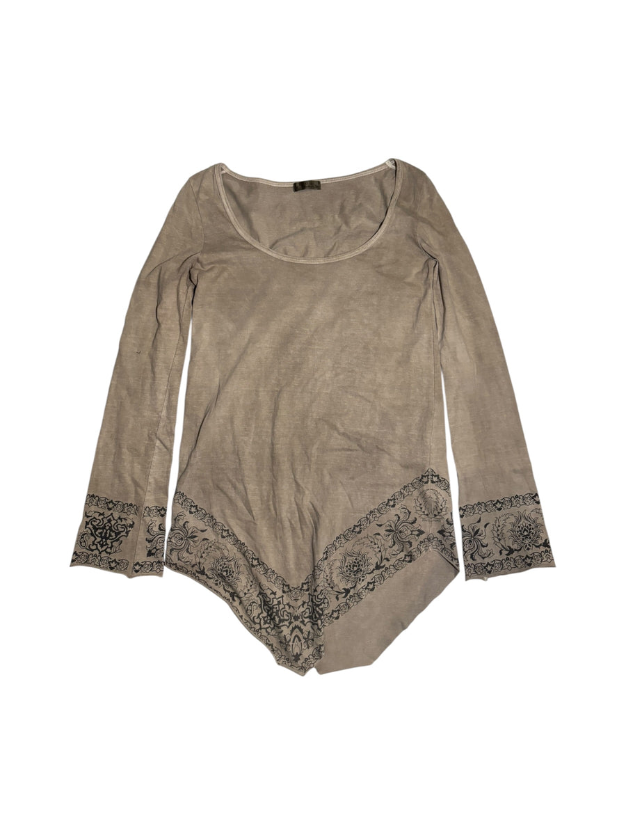 goa Ornament Print Asymmetric Tunic Top