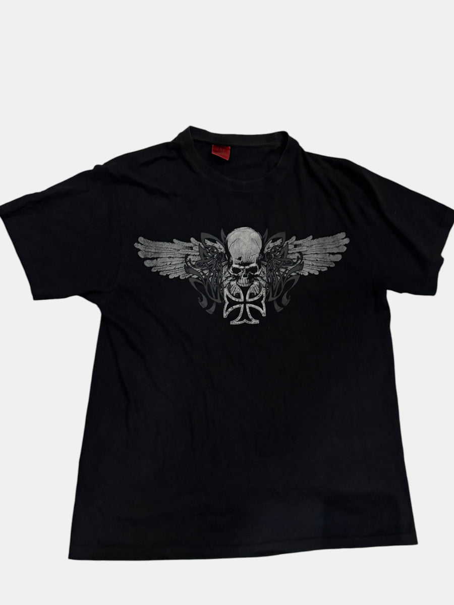 Y2K Winged Skull Graphic Tee