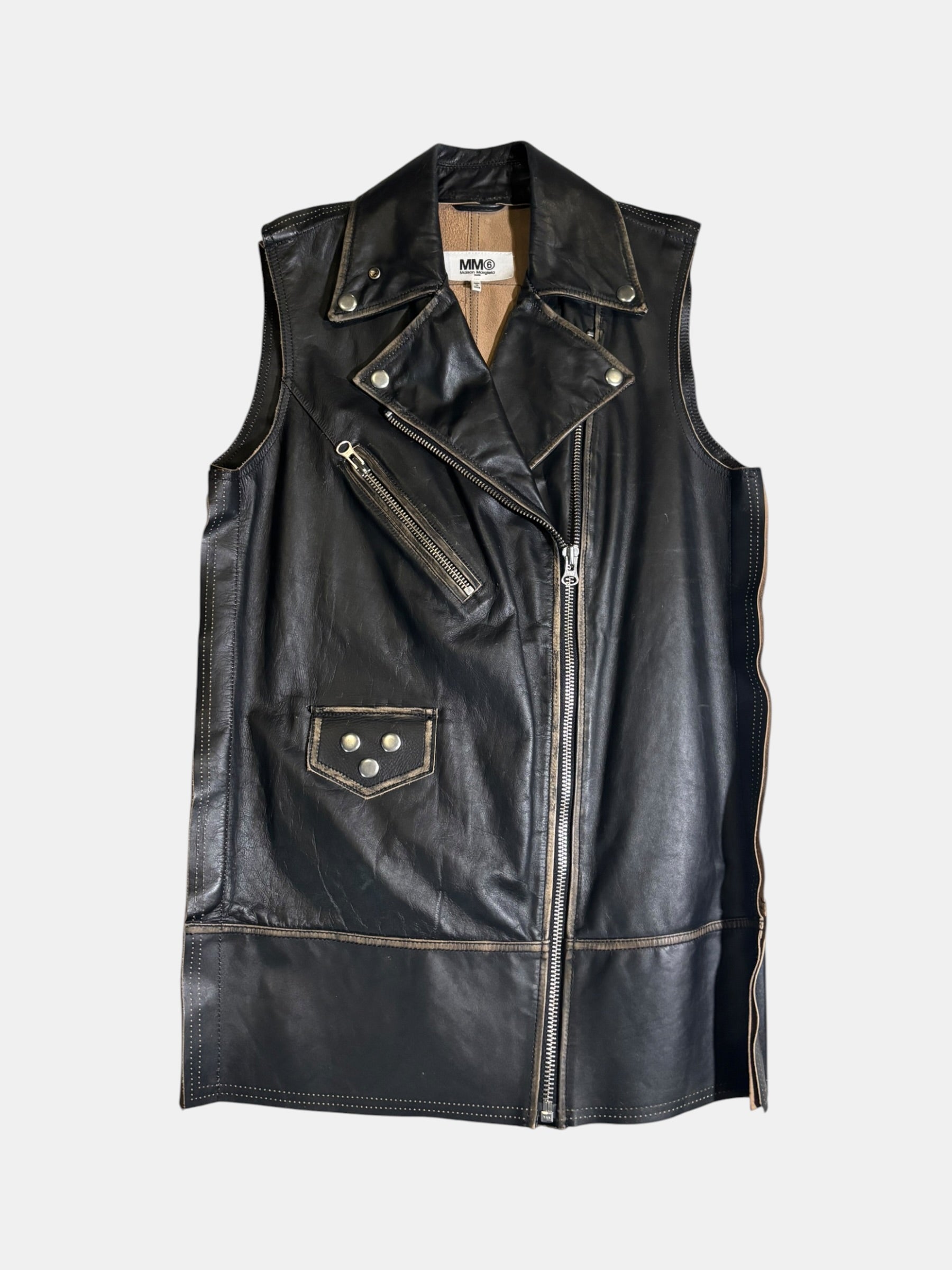 MM6 Maison Margiela Leather Rider Vest