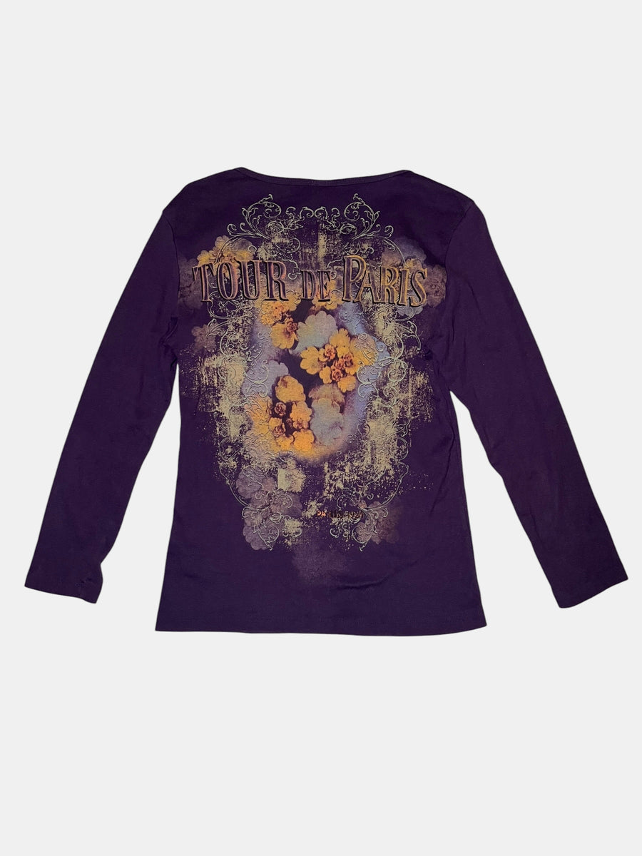 Y2K Paris Graphic Long Sleeve T-Shirt