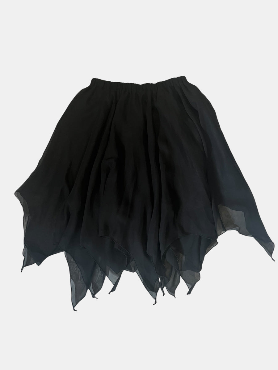 BLACK PEACE NOW Fairygoth Tiered Chiffon Skirt