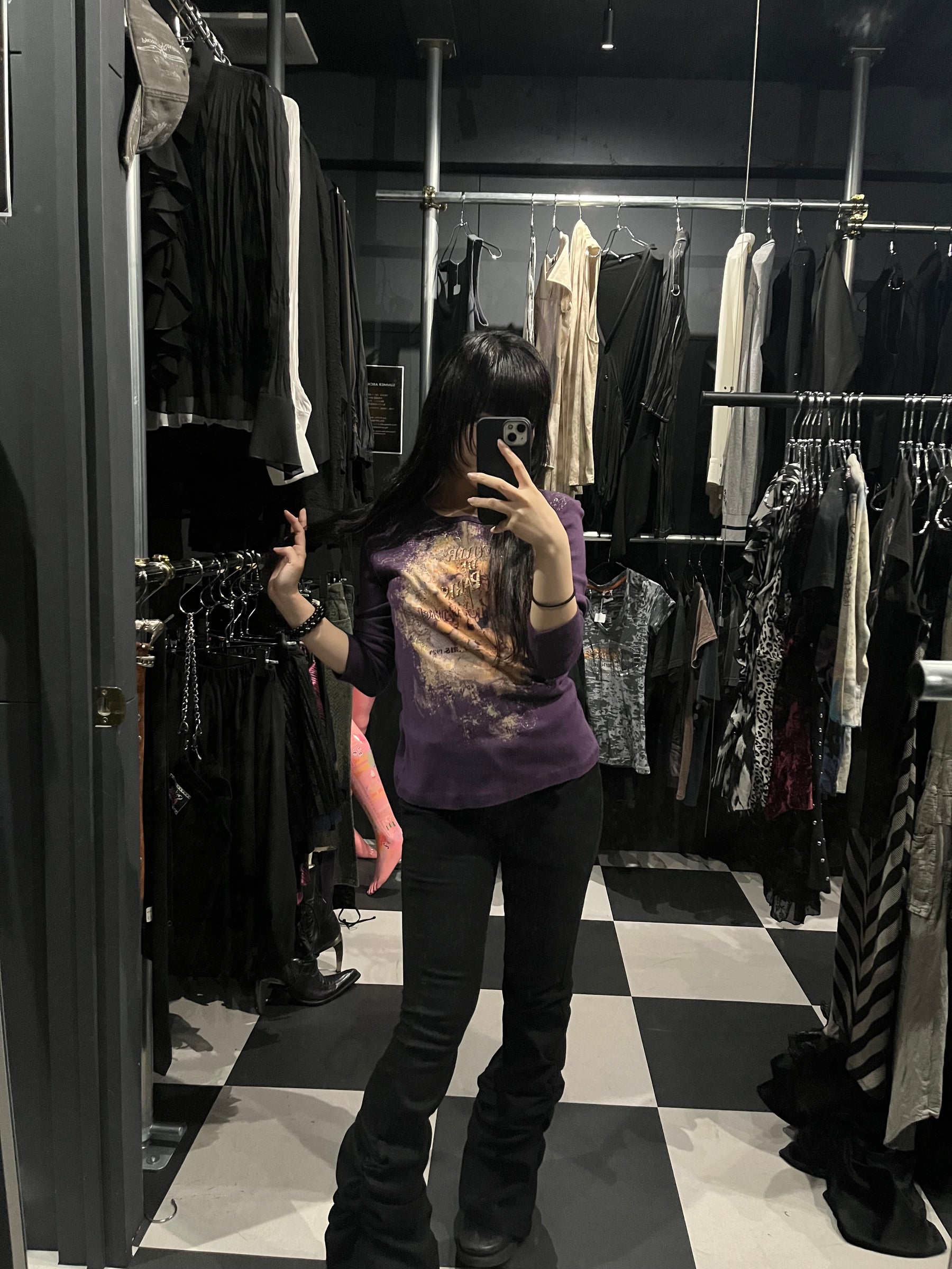 Y2K Paris Graphic Long Sleeve T-Shirt