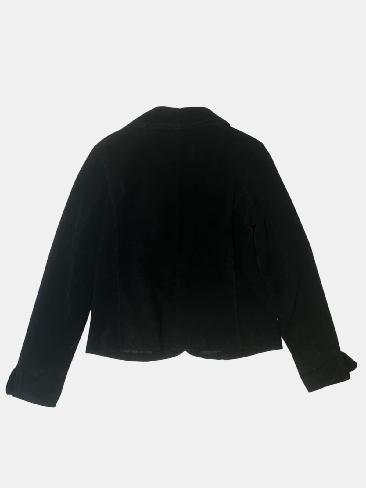 Ornate-Button Leather Jacket