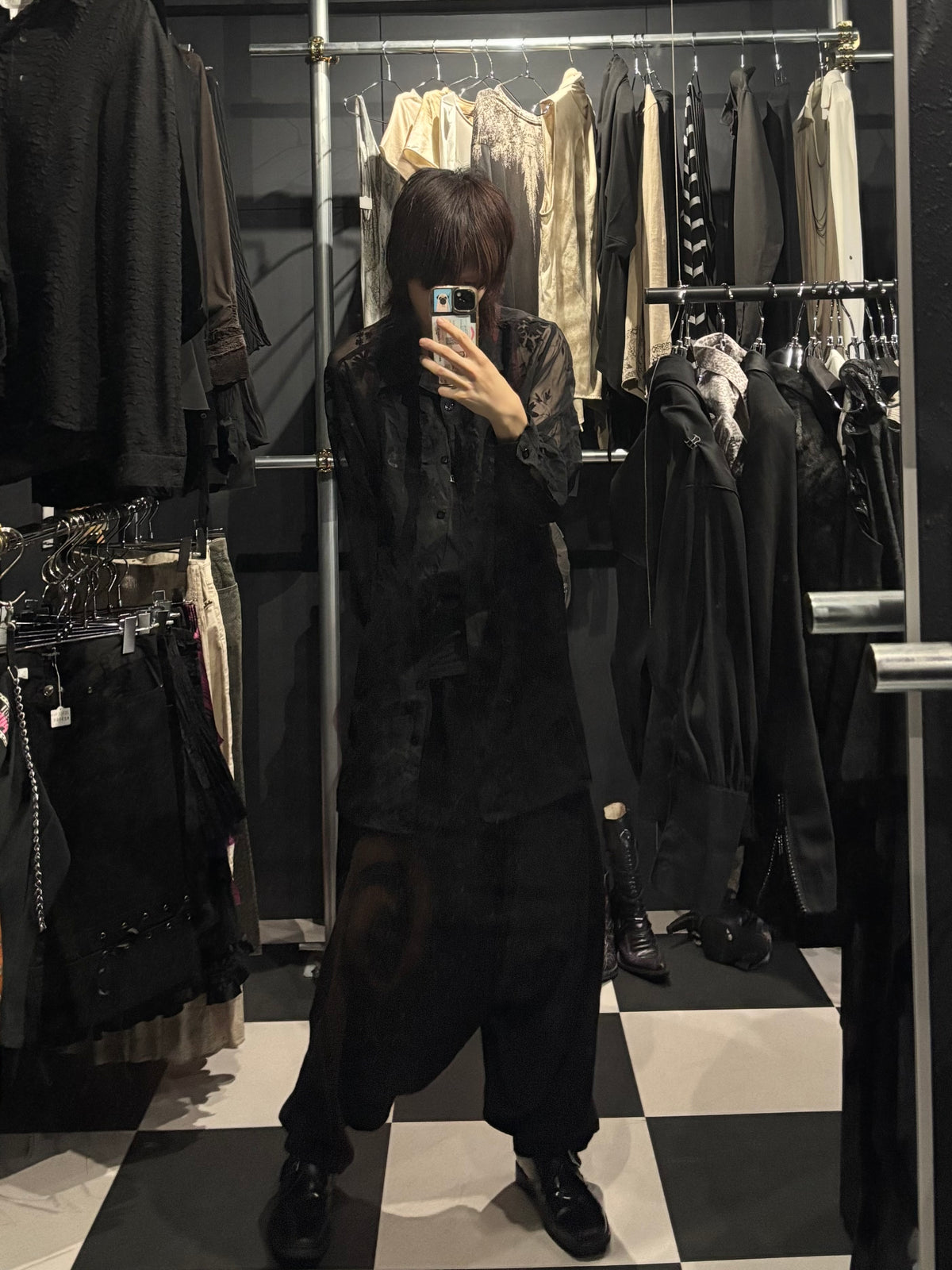 Gothic Sheer Floral Shirt