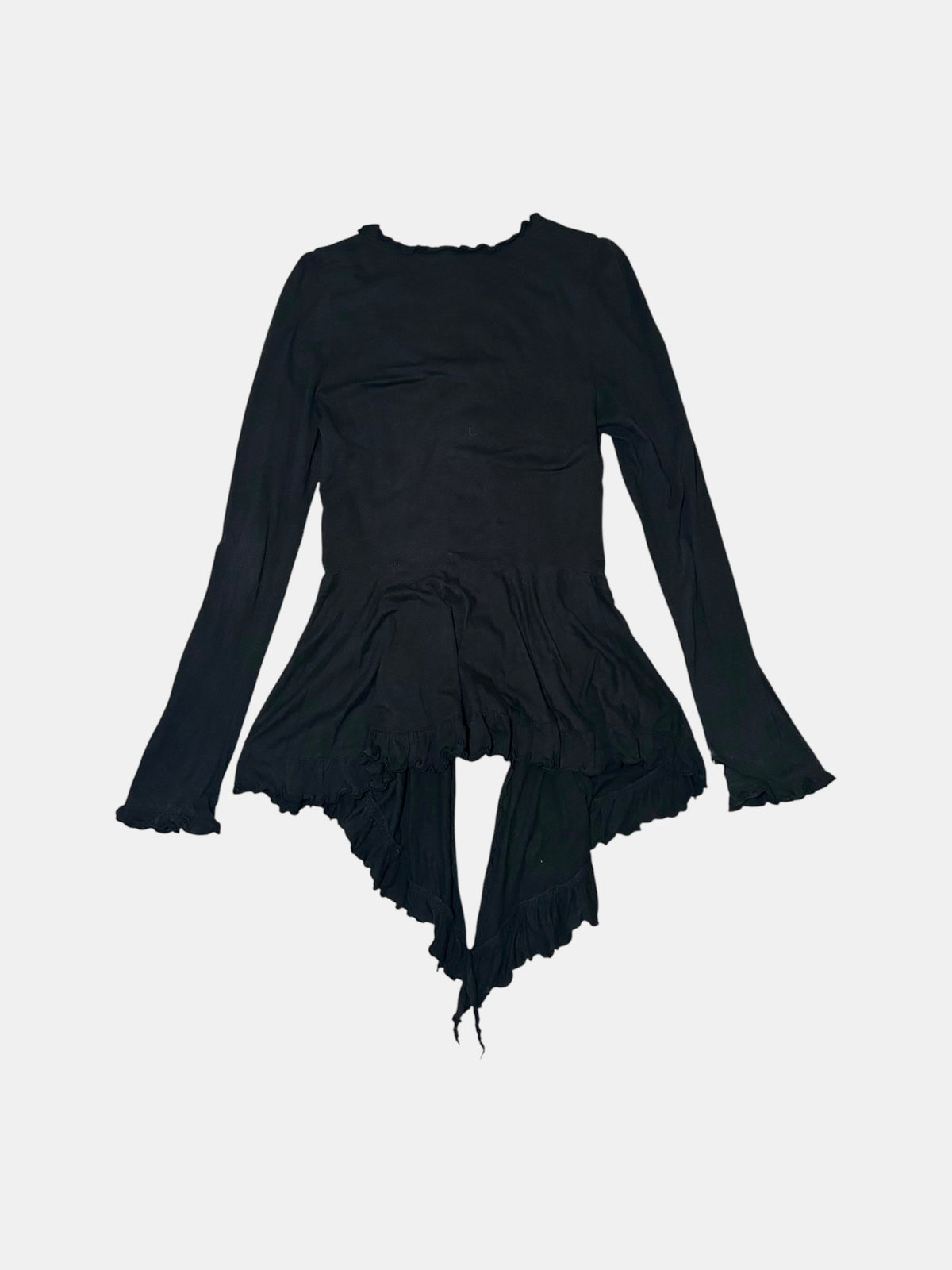 Pointed-Hem Button-Up Top