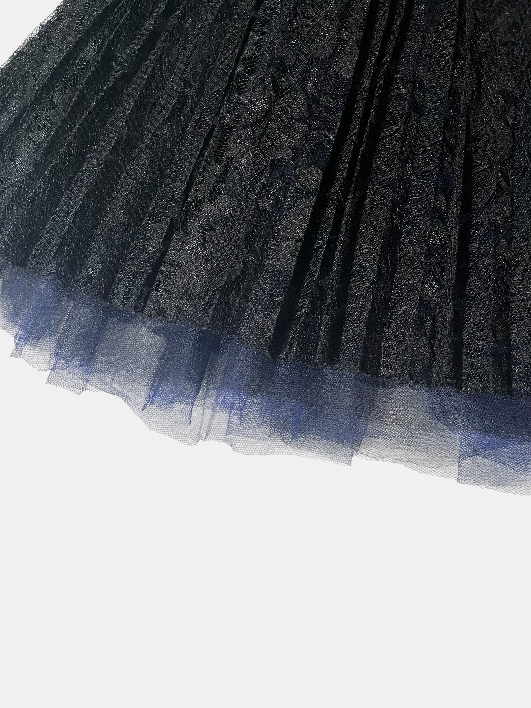 BLACK PEACE NOW Pleated Lace Skirt
