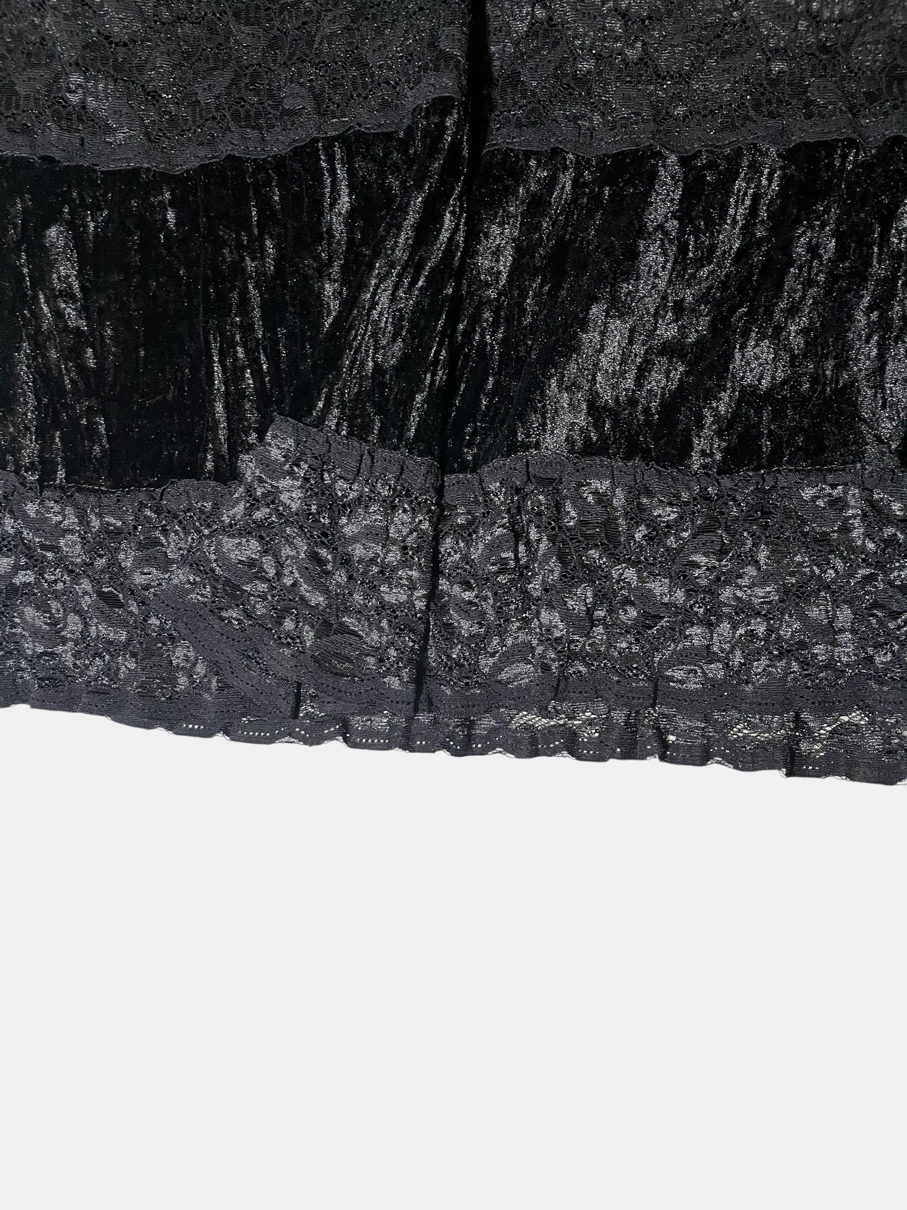Gothic Tiered Velvet Maxi Skirt