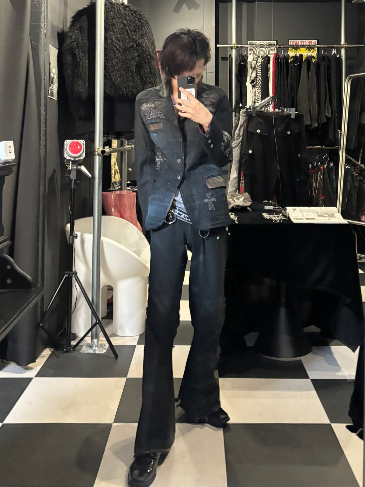 Patched Denim Tailored Jacket