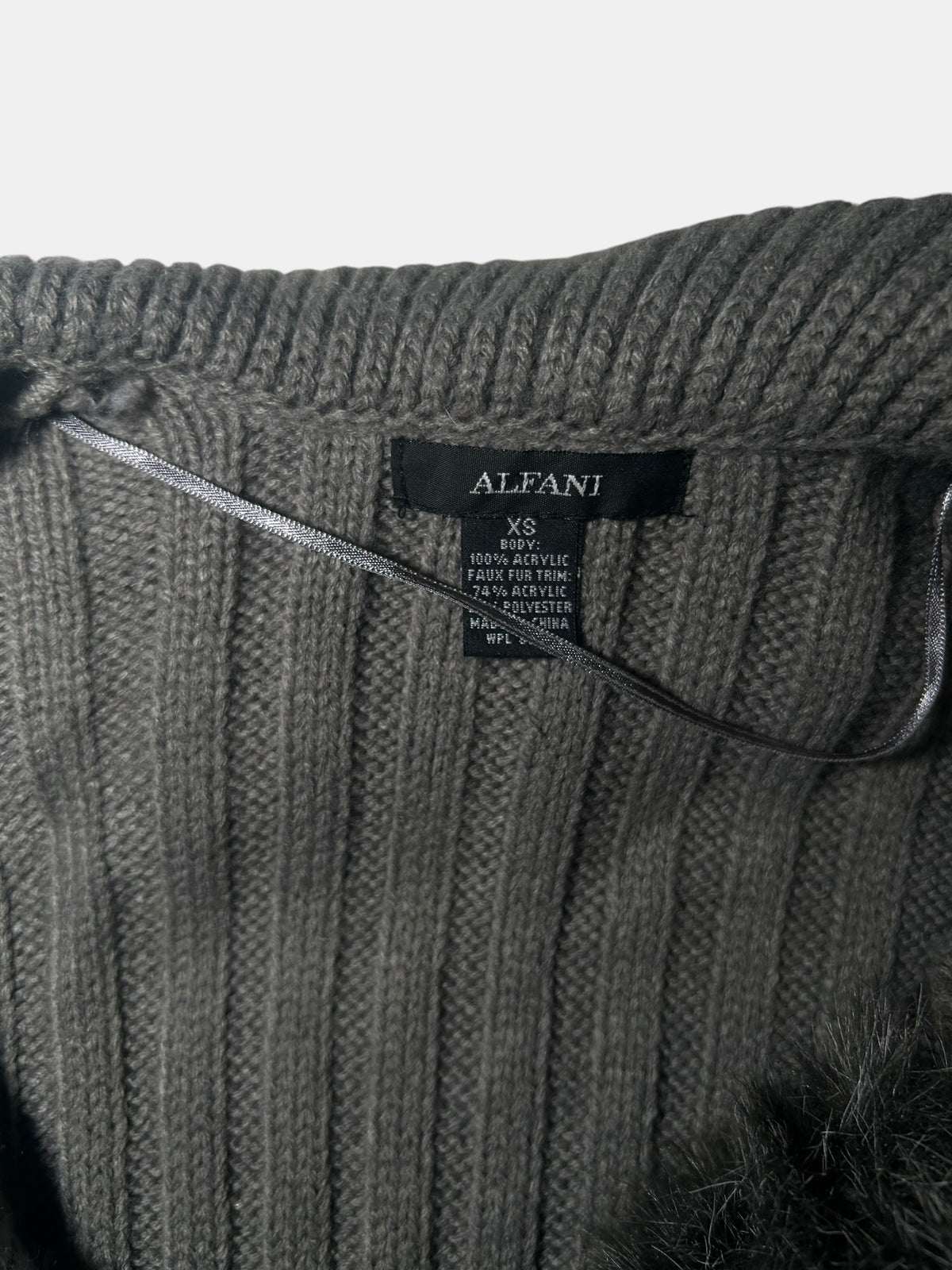 Fur-Trim Ruffle Cardigan