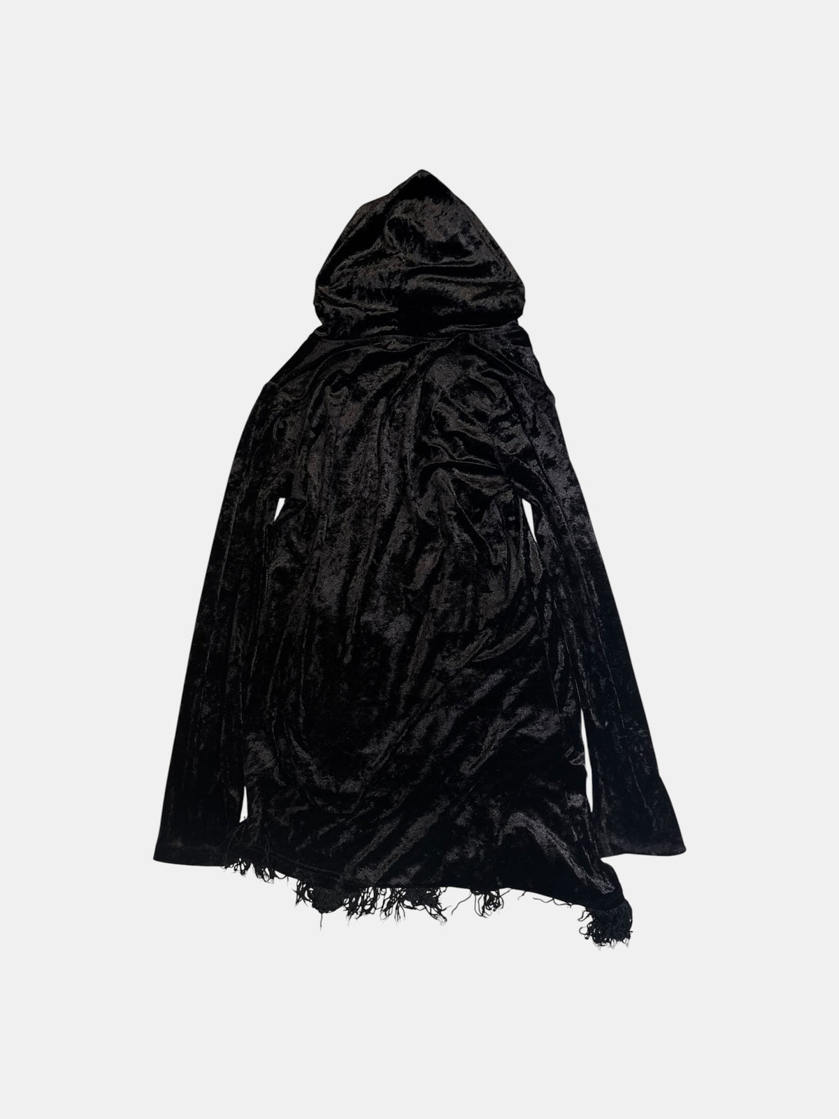 Crushed Velvet Hooded Coat