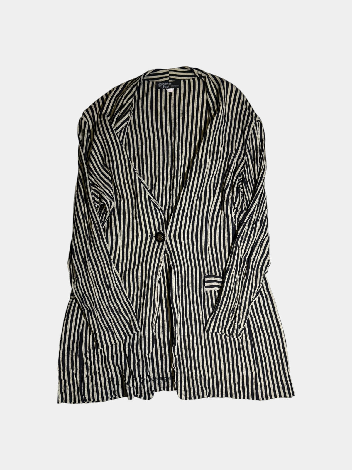 Striped Collarless Jacket