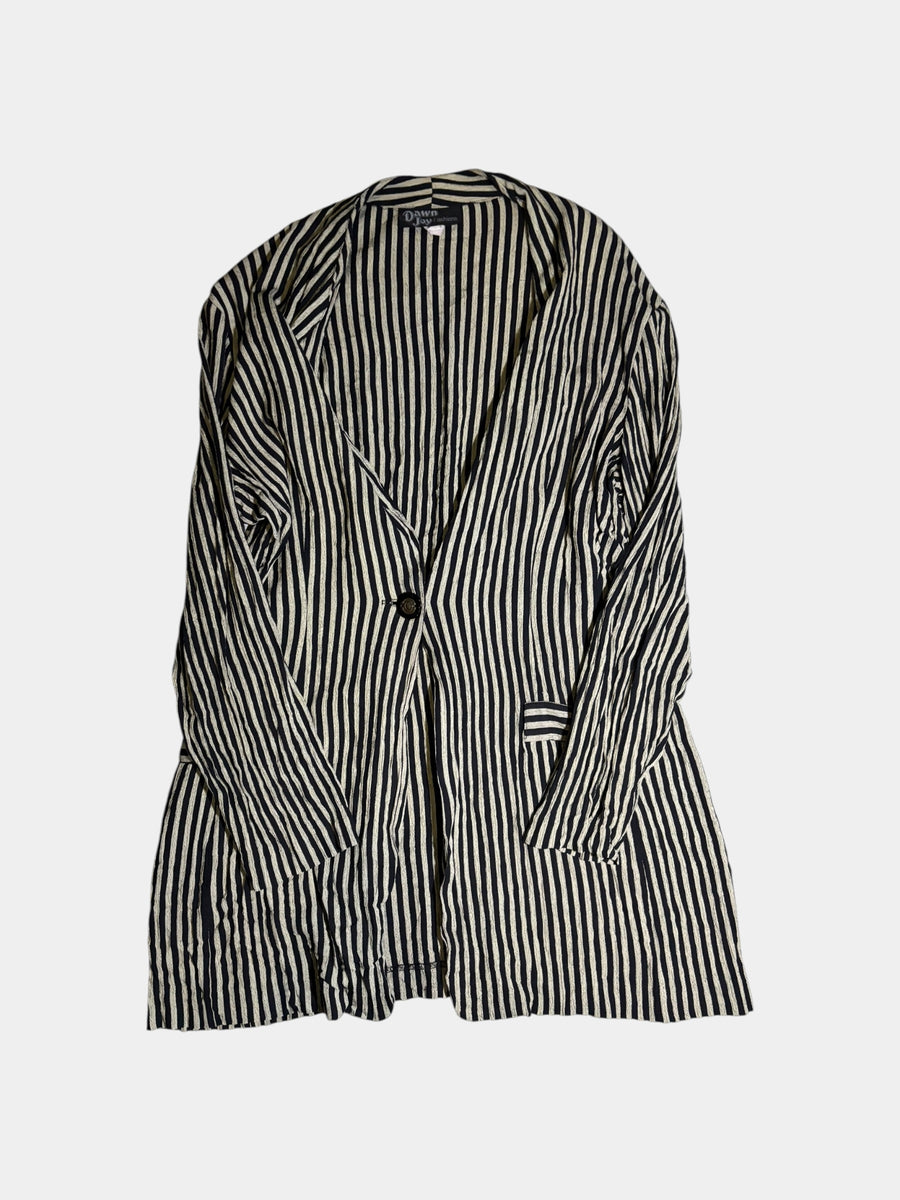 Striped Collarless Jacket