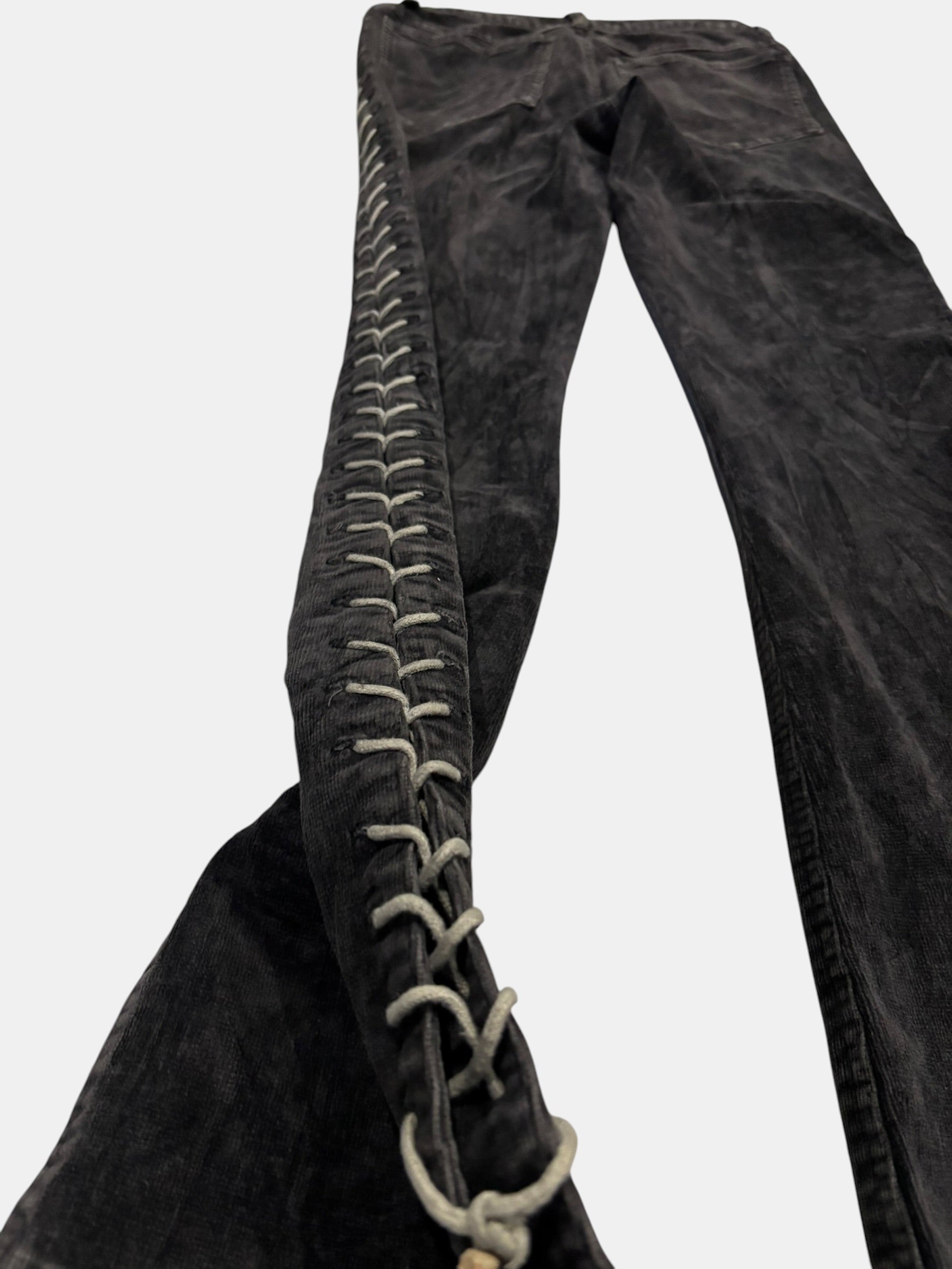 Side Lace-Up Flared Pants
