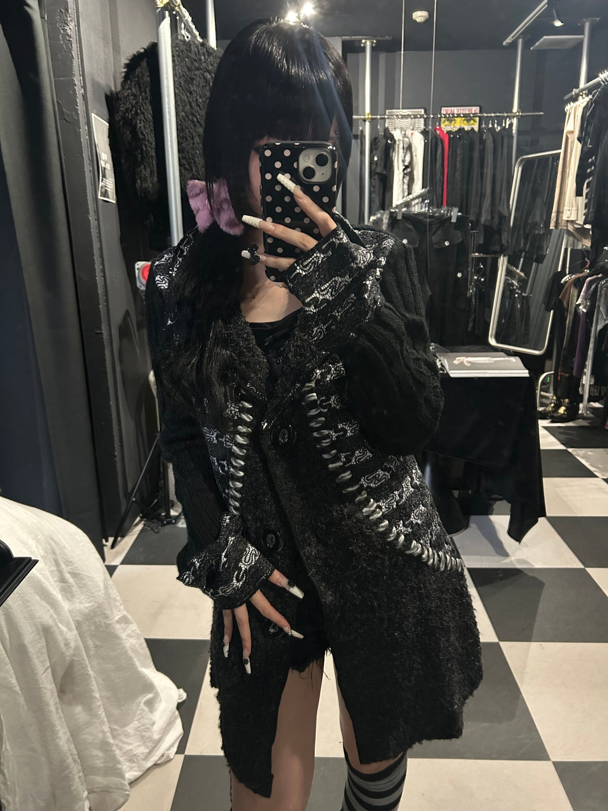 Patchwork Knit Jacket