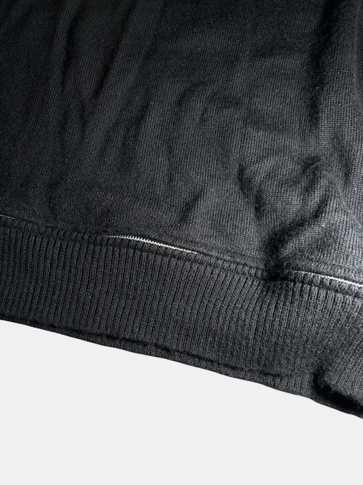 Zip-Detail V-Neck Sweater