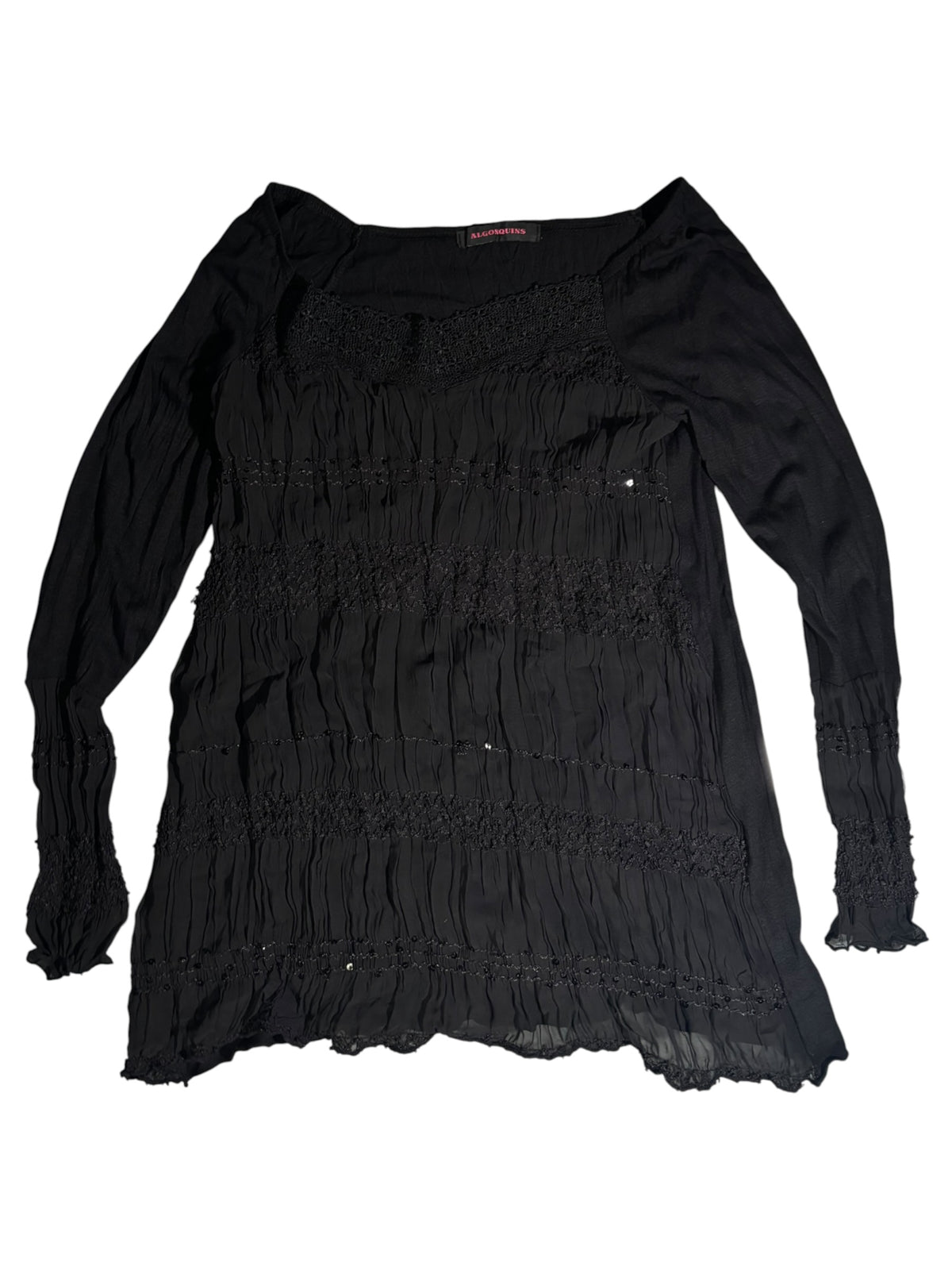 Algonquins Lace-Trim Crinkle Dress
