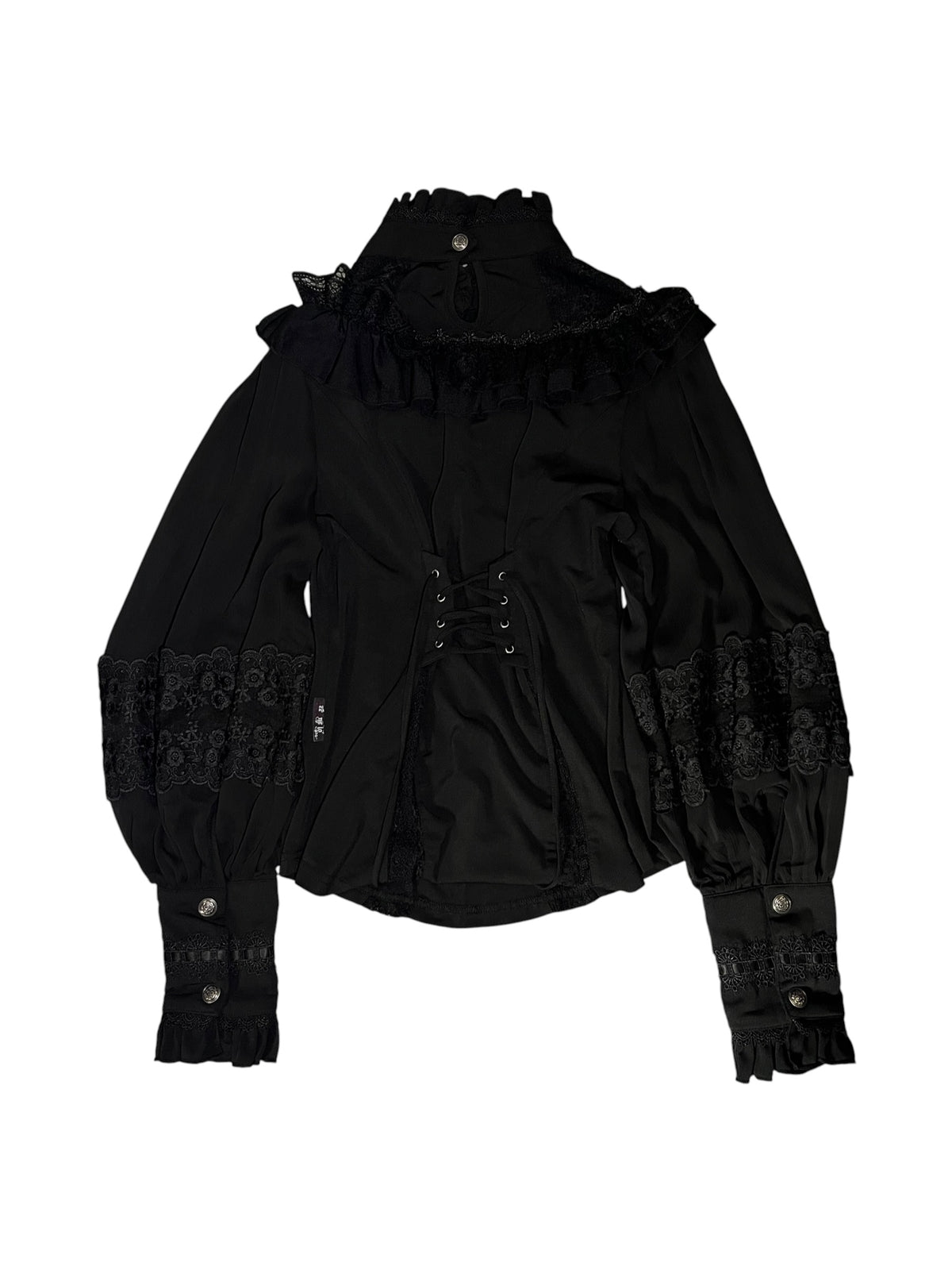 OZZ ANGELO Victorian Lace Ruffle Blouse