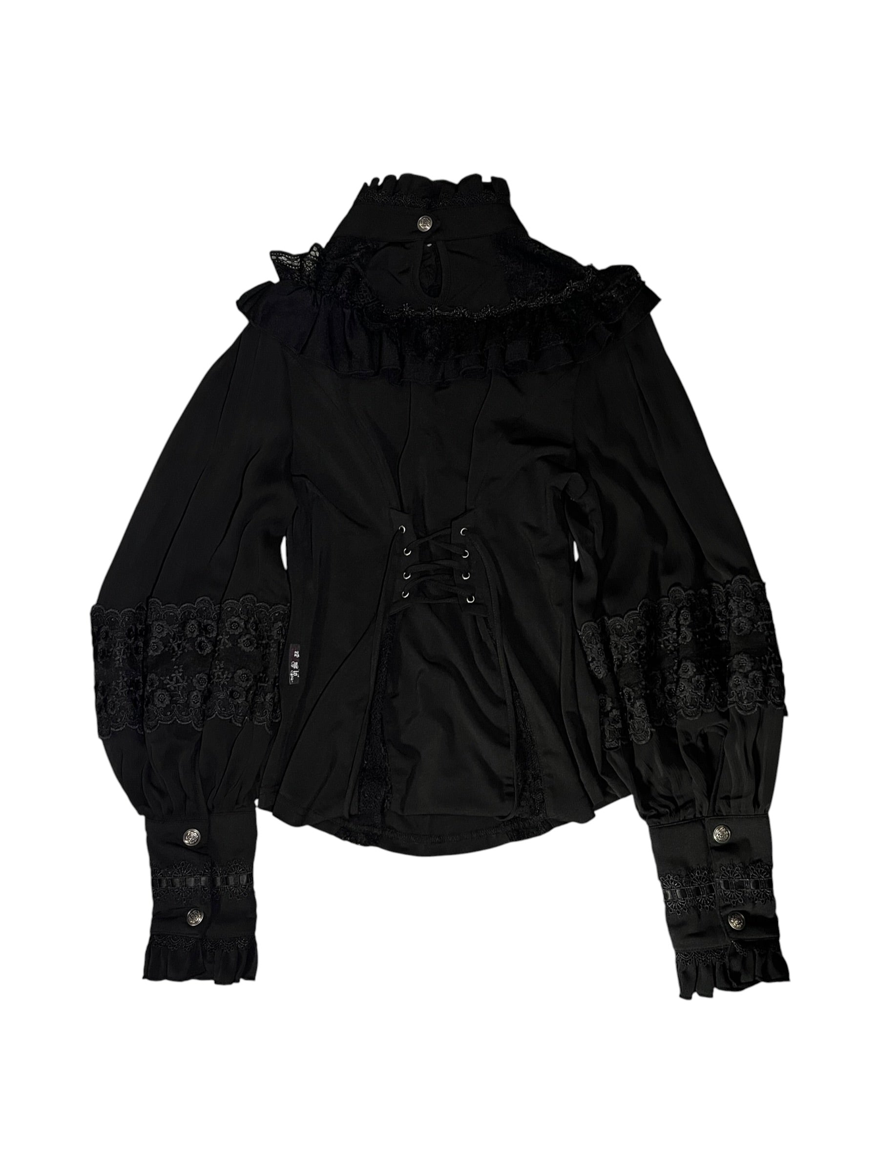 OZZ ANGELO Victorian Lace Ruffle Blouse