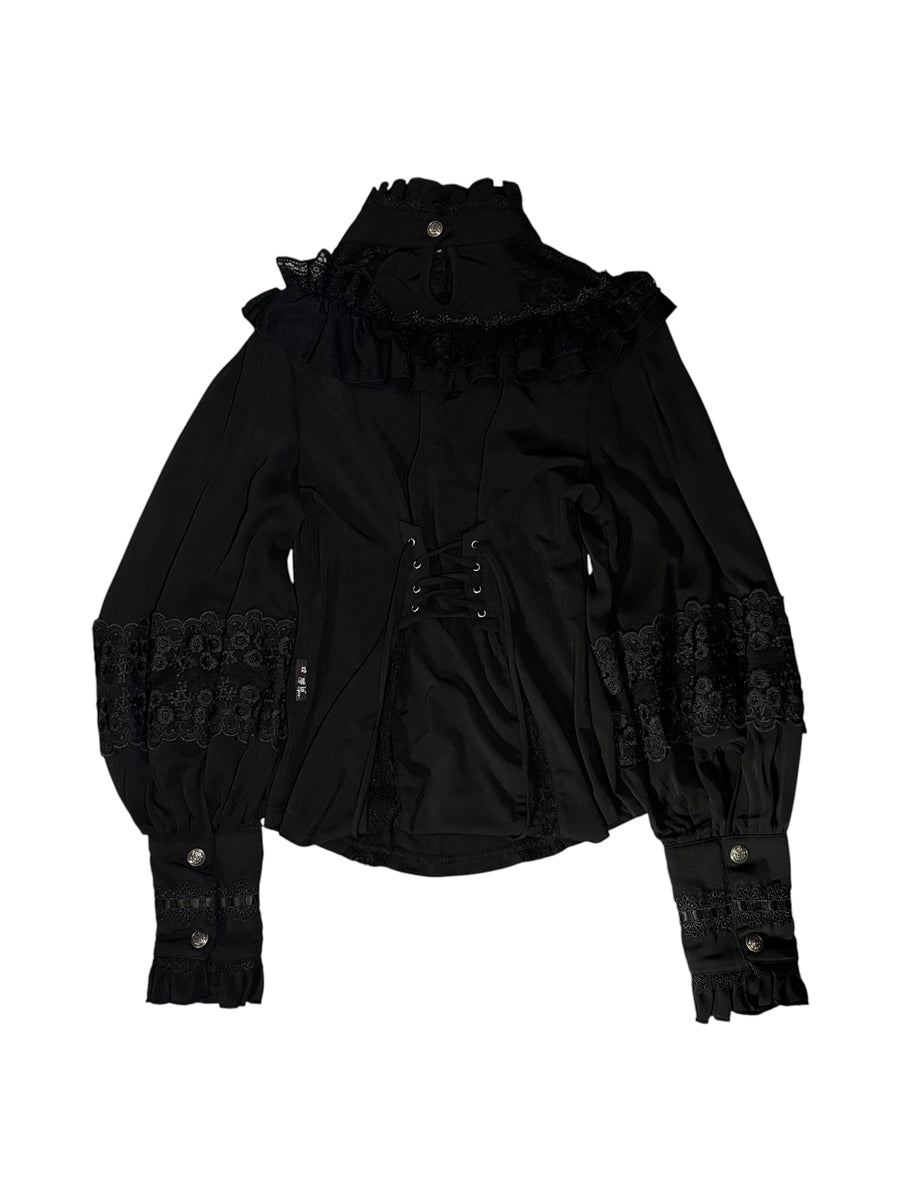 OZZ ANGELO Victorian Lace Ruffle Blouse