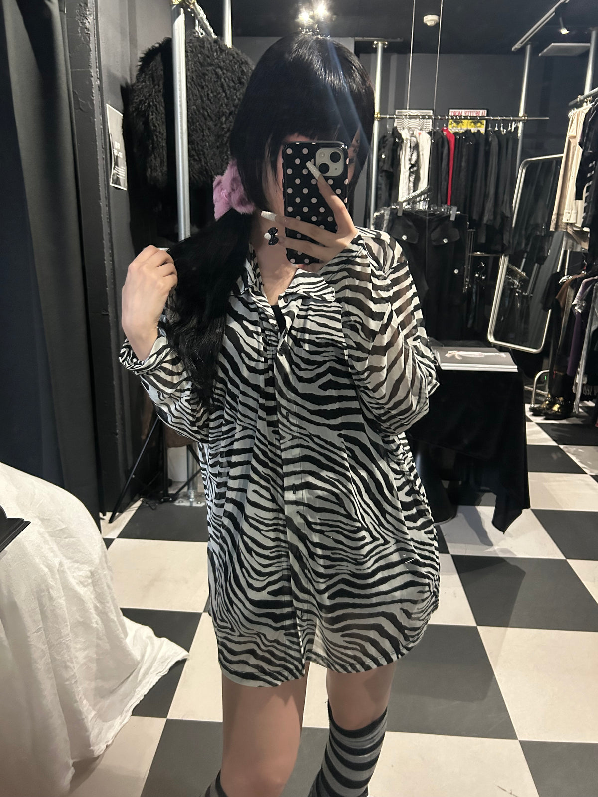 Sheer Zebra Print Blouse