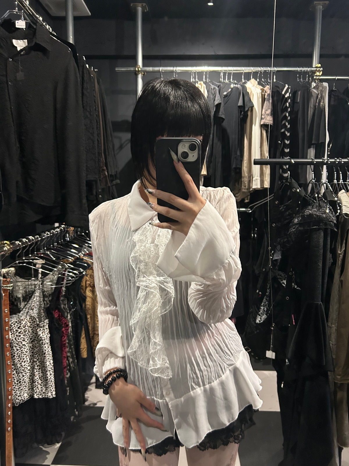 Crinkle Ruffle Blouse