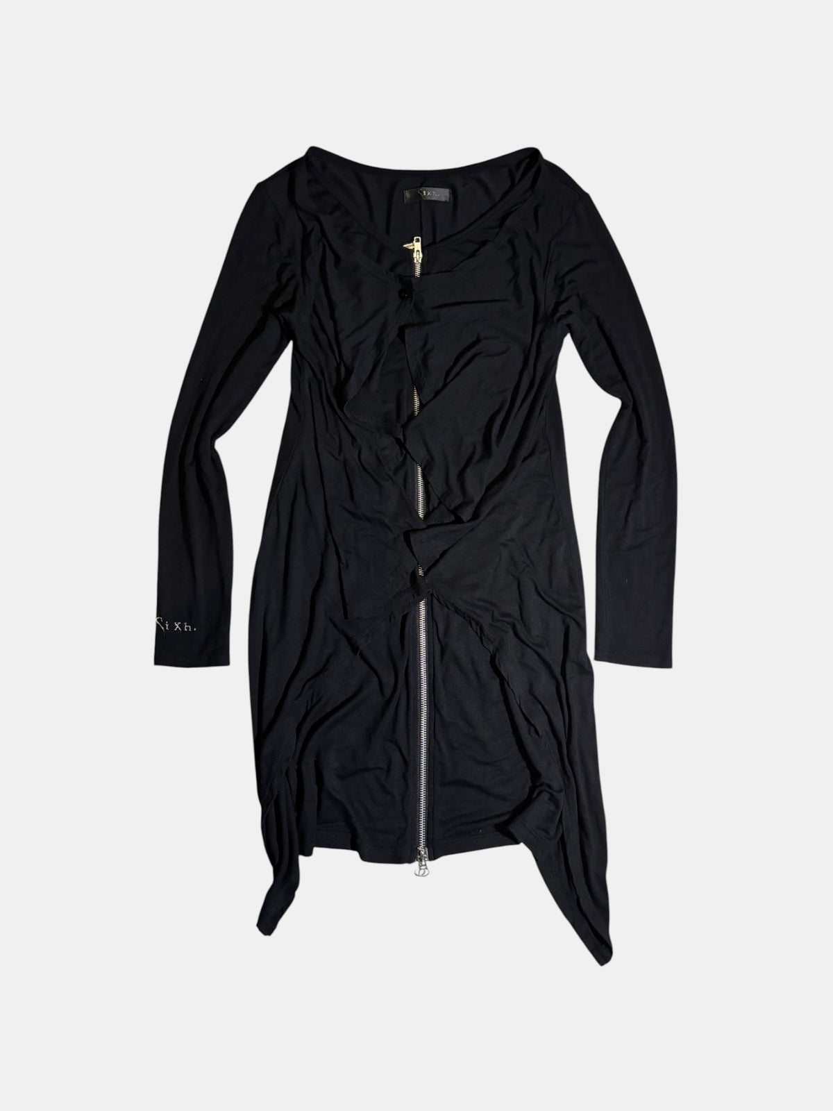 Draped Zip Cardigan